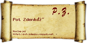 Pot Zdenkó névjegykártya